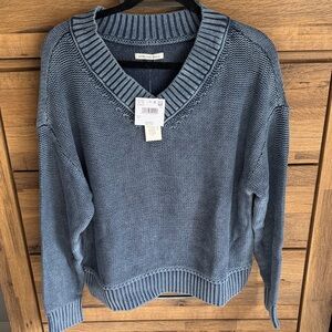 American Eagle Outfitters V-Neck Sweater in Gray